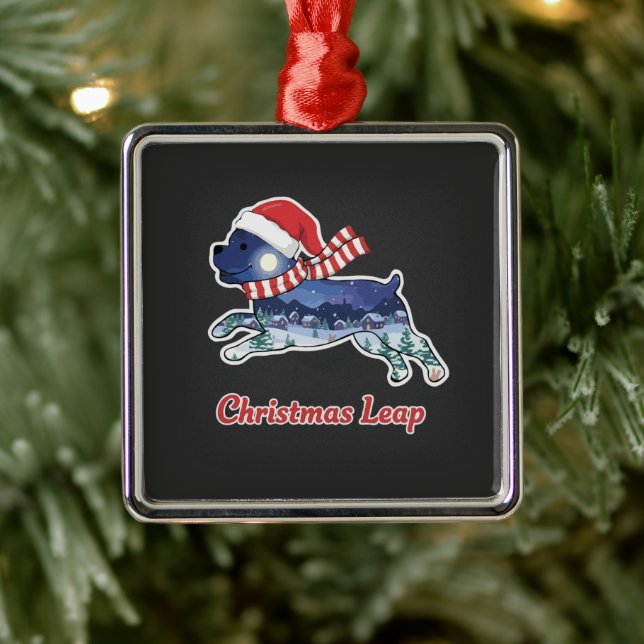 Hund för jultomtetid | Cute Puppy Santa Julgransprydnad Metall (Träd)