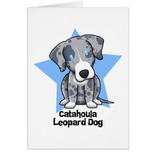 Hund för Kawaii stjärnaCatahoula Leopard Hälsningskort