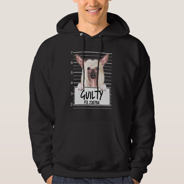 Hund för kinesisk ledd Mugshot Guilty Hoodie (Framsida)