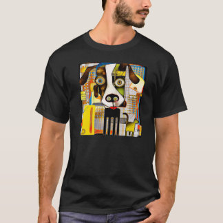 Hund för konstig av höggradig uppdelad grafik t shirt