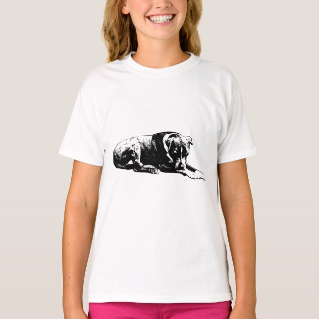 Hund för konturlounge t shirt (Framsida)