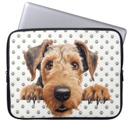 Hund FÖR KÖP AV BROWN AIREDALE TERRIER Laptop Fodral
