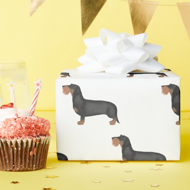 Hund för kute- och trådbunden Dachshund-korv Presentpapper (Födelsedagsfest)