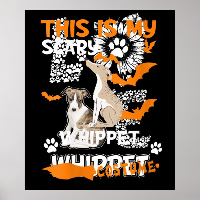 Hund för kvinnliga textutdrag Halloween Lazy Scary Poster (Framsidan)