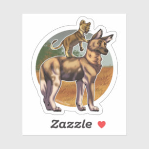 Hund för lejona och afrikanska Vilder Klistermärken