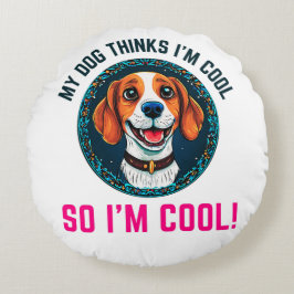 Hund för ljusbeagle rund kudde