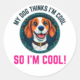 Hund för ljusbeagle runt klistermärke