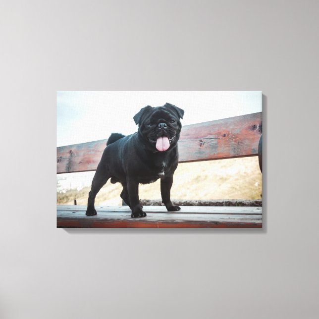 Hund för lustig pug canvastryck (Framsida)