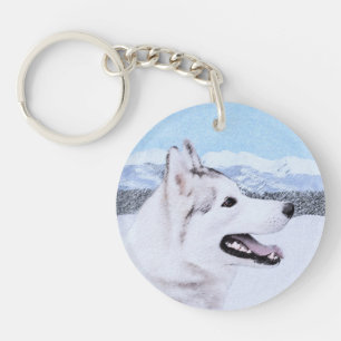 Hund för målarfärg i Siberian husky (Silver och