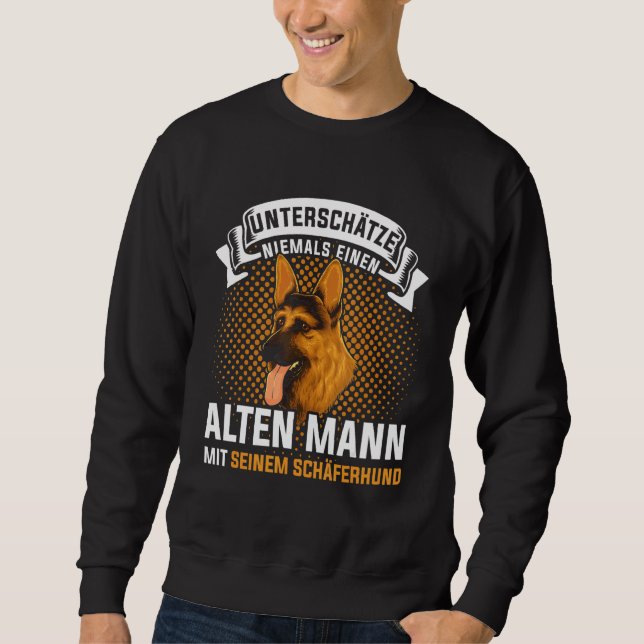 Hund För manar German Shepherd Lång Ärmad Tröja (Framsida)