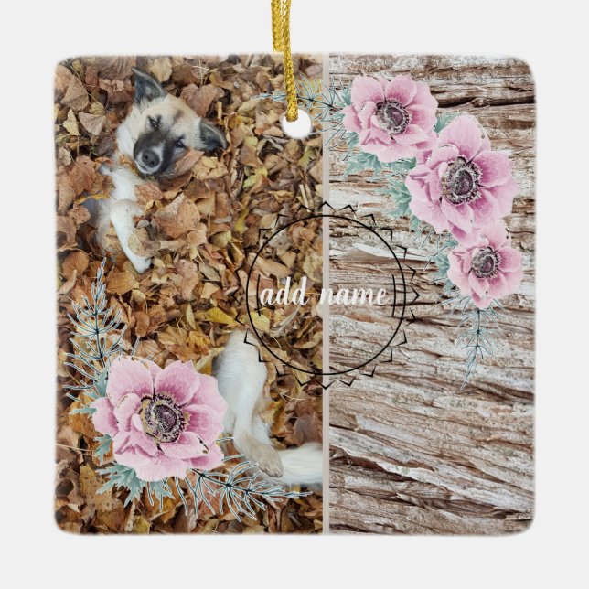 hund för modern fotosamling julgransprydnad keramik (Framsida)