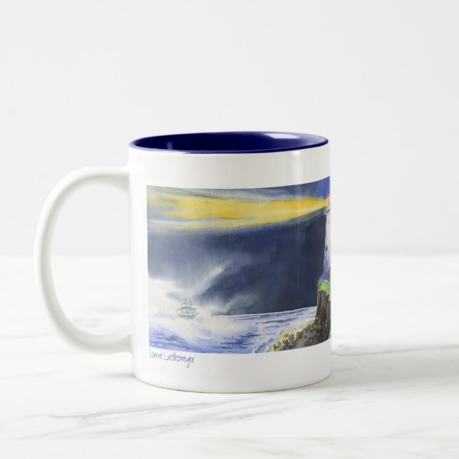 hund för nattdimma i fyr Två-Tonad mugg (Vänster)