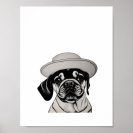 Hund för pejling med svartvitt i svartvitt poster