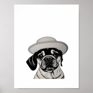Hund för pejling med svartvitt i svartvitt poster