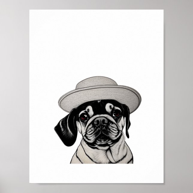 Hund för pejling med svartvitt i svartvitt poster (Framsidan)