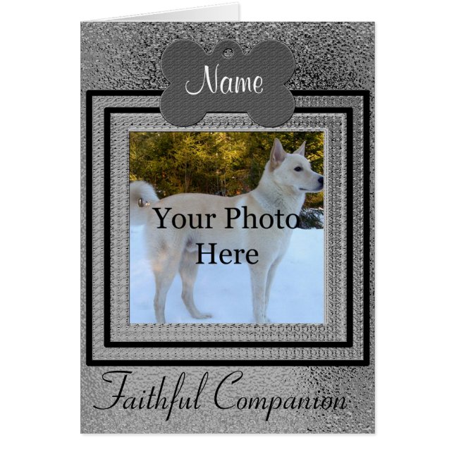 Hund för personlig eller Kat-minnesplats Hälsningskort (Framsidan)