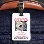 Hund för personlig Photo ID Emotional Support Bagagebricka<br><div class="desc">Emotional Support Hund - Identifiera enkelt din hund som en elektrisk/elektronisk underenhet samtidigt som du håller din hund fokuserad och minskar distraktionen medan du arbetar med en av dessa k9 ESA-ID-brickor för hund. Även om det inte behövs, kan du med ett ID-kort för Emotional Support identifiera ge och din hund...</div>