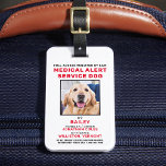 Hund för personlig Photo Medical Alert Service Bagagebricka<br><div class="desc">Medicinsk varningstjänst - Identifiera enkelt hund som en hund för arbetstjänster, samtidigt som du håller hund fokuserad och minskar distraktionen samtidigt som du arbetar med ett av dessa k9-hund-ID-kort. Det är inte standard eller obligatoriskt att registrera en Service Hund. Även om det inte behövs, kan du med ett Service Hund...</div>