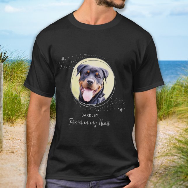 Hund för Pet Memorial Elegant Silver Stars Anpassn T Shirt (Skapare uppladdad)