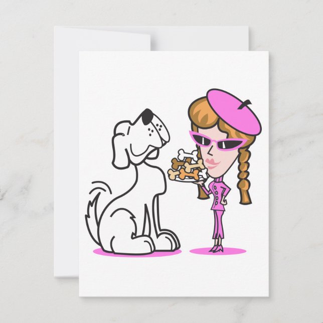 hund för retro-flicka och sällskapsdjur (Framsida)