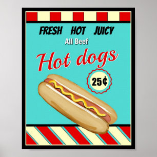 Hund för Retro-Hett Poster