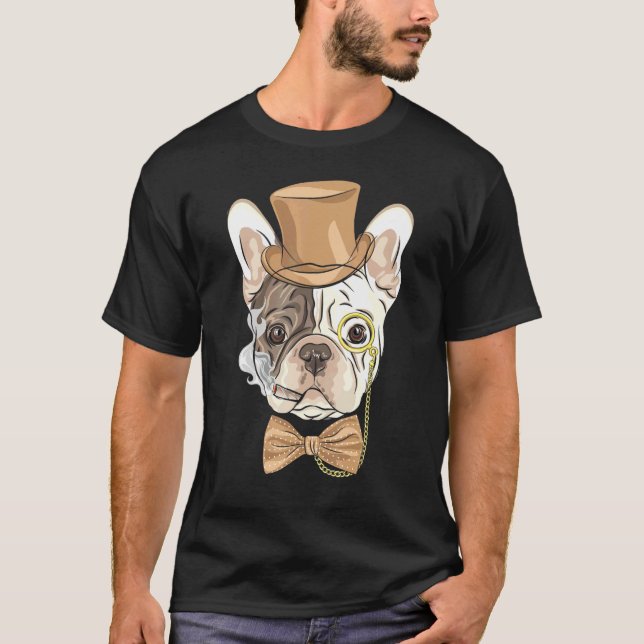 Hund för rökning av Fransk Bulldog T Shirt (Framsida)