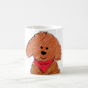 Hund för rött lucka i Cute Personlig-Tecknaden Kaffemugg