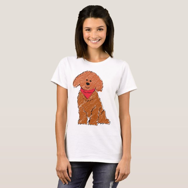 Hund för rött lucka i Cute Personlig-Tecknaden T Shirt (Hel framsida)