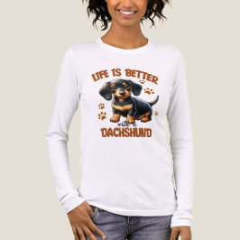 Hund FÖR SKJUTA BLACK OCH TAN DACHSHUND T Shirt