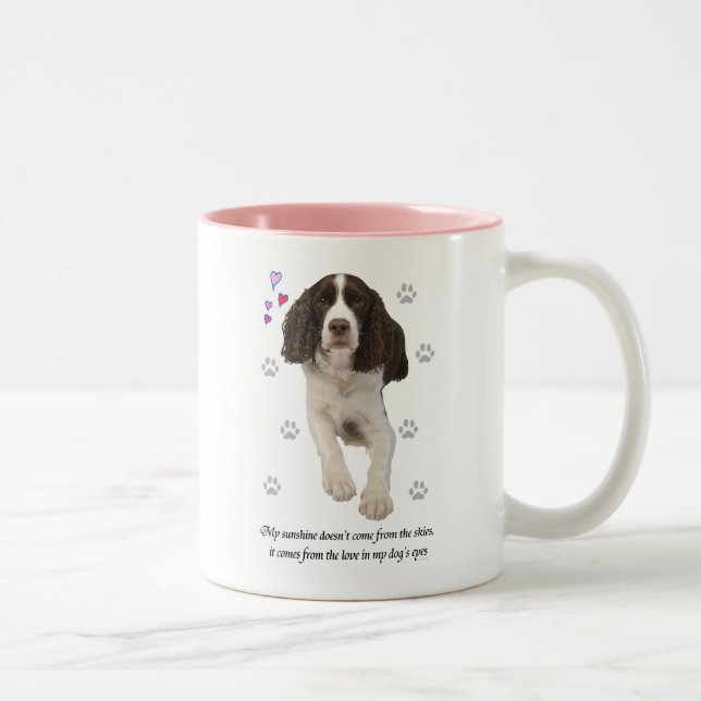 Hund för Spaniel för engelsk Springer Två-Tonad Mugg (Höger)