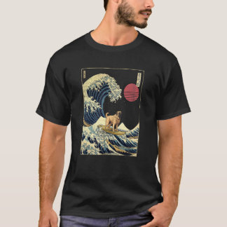 Hund för spansk Mastiff Japansk Kanagawa Wave-Surf T Shirt