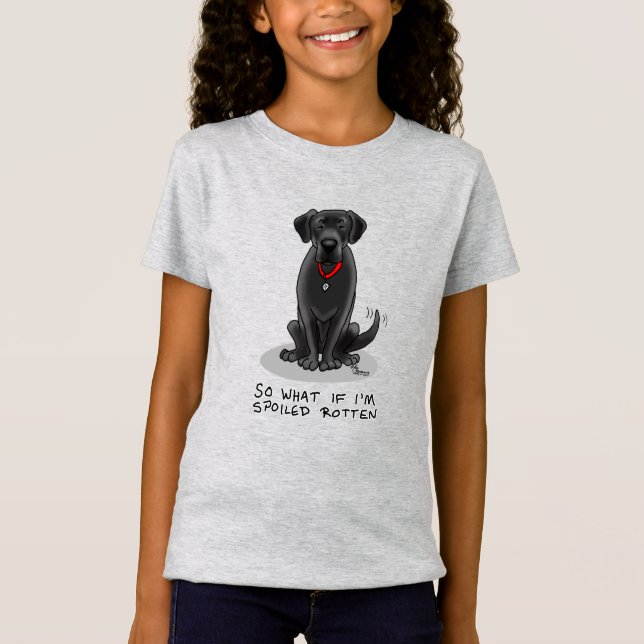 Hund för Svart lab Labrador Retriever T Shirt (Framsida)
