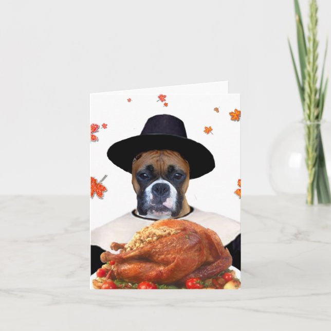 hund för Thanksgiving boxer Helgkort (Framsida)