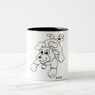 Hund för träpenna Två-Tonad mugg