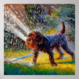 Hund för tysk Wirehsted Pointer Poster