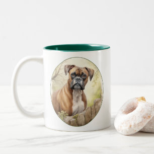 Hund för vacker Boxer Två-Tonad Mugg