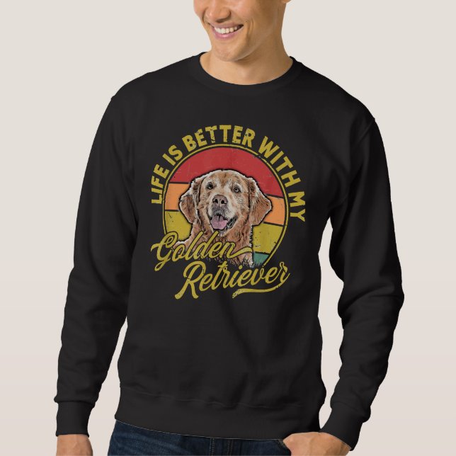Hund för vacker Golden Retriever Lång Ärmad Tröja (Framsida)