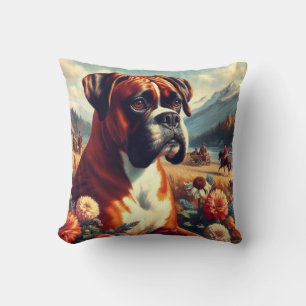Hund för vintage Boxer Kudde