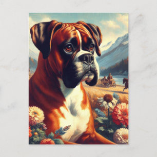 Hund för vintage Boxer Vykort