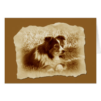 Hund för vintage i Sepia Tones Greeting Card Hälsningskort
