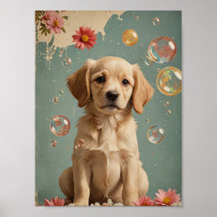 hund för vintage poster