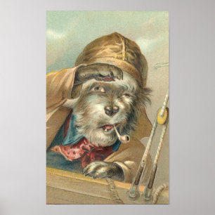 Hund för Vintage Poster