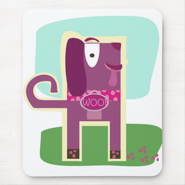 Hund för vintagestilWoof flickaktigt Musmatta (Framsidan)