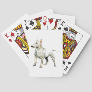 Hund för vittjurTerrier som leker kort Casinokort