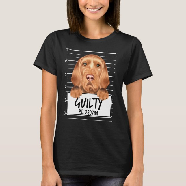 Hund för Wirehdid Vizsla Mugshot Guilty T Shirt (Framsida)