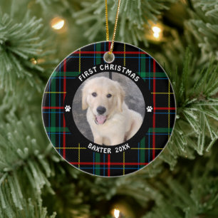 Hund FÖRST CHRISTMAS Play Personlig Photo Julgransprydnad Keramik