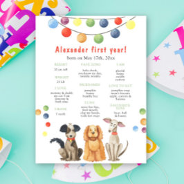 Hund Första födelsedag: Milstolpe födelsedag Poster