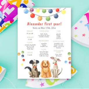 Hund Första födelsedag: Milstolpe födelsedag Poster