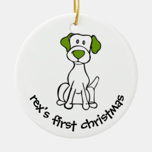 Hund första jul julgransprydnad keramik