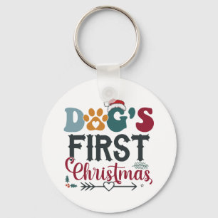 Hund första jul nyckelring